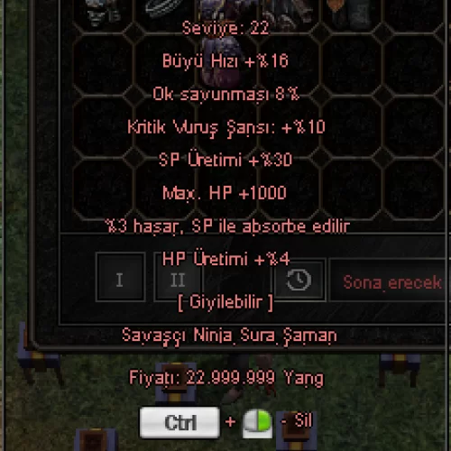  1K HP - 10 KRITIK - +7 ALTIN KOLYE